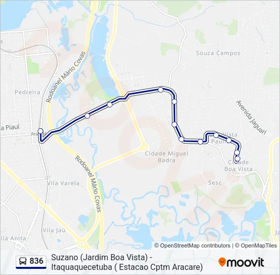 836 Bus Line Map