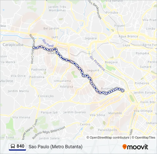 840 Bus Line Map