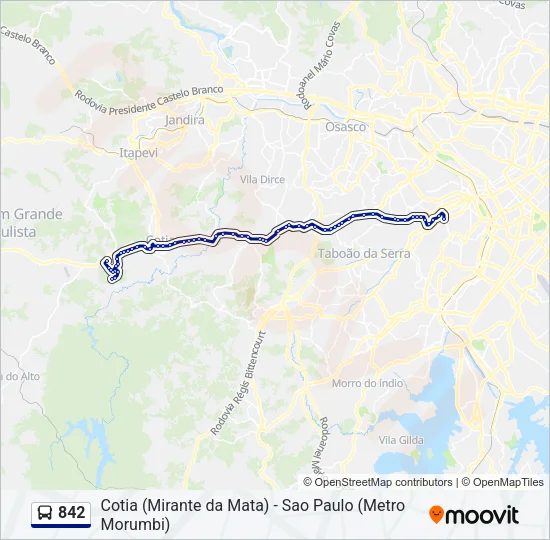 842 Bus Line Map