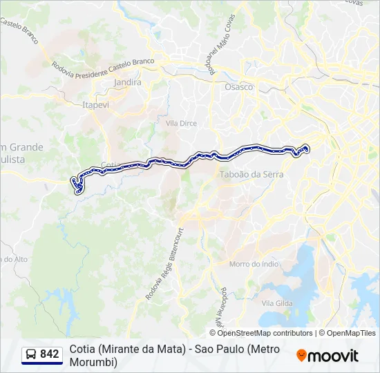 842 Bus Line Map