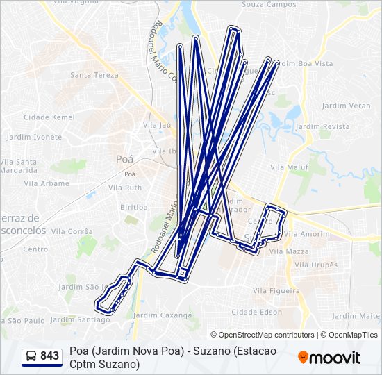 Mapa de 843 de autobús