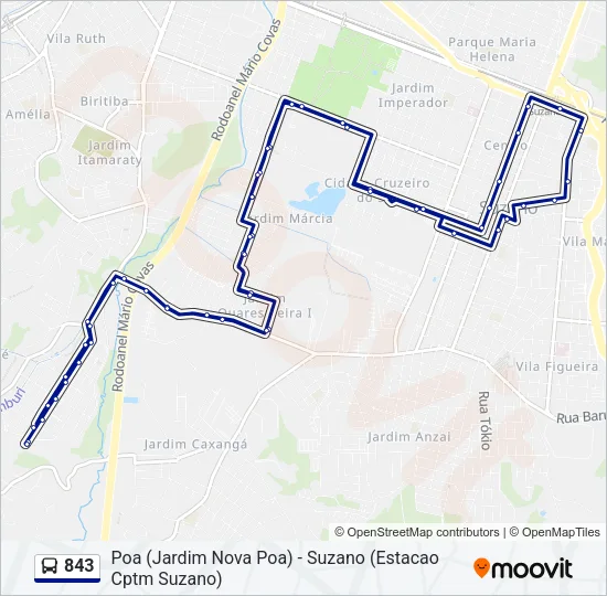 843 Bus Line Map