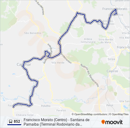 Mapa de 852 de autobús