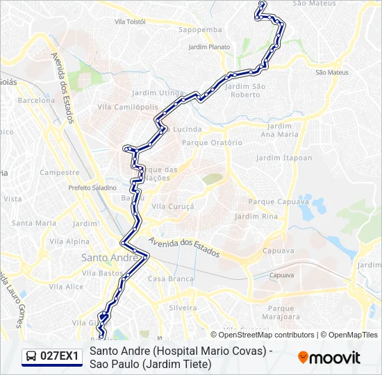 027EX1 Bus Line Map