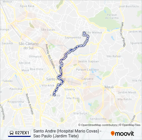 027EX1 Bus Line Map