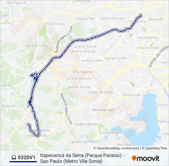 032DV1 Bus Line Map