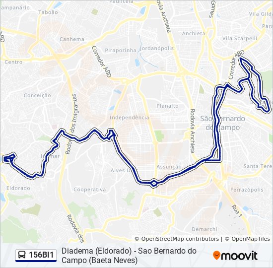 156BI1 bus Line Map