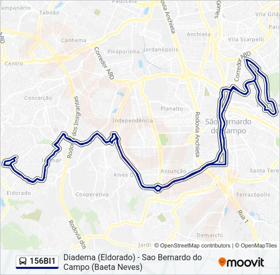 156BI1 Bus Line Map
