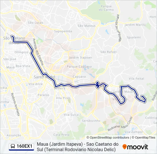 160EX1 Bus Line Map