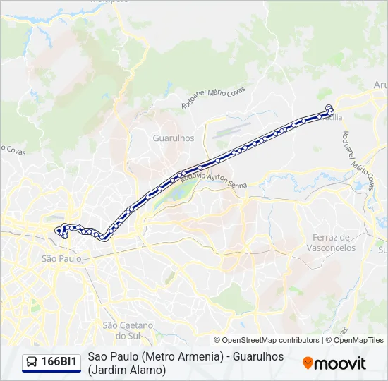 166BI1 Bus Line Map