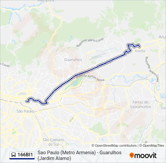 166BI1 Bus Line Map