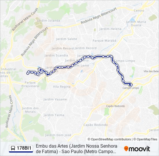 Mapa de 178BI1 de autobús