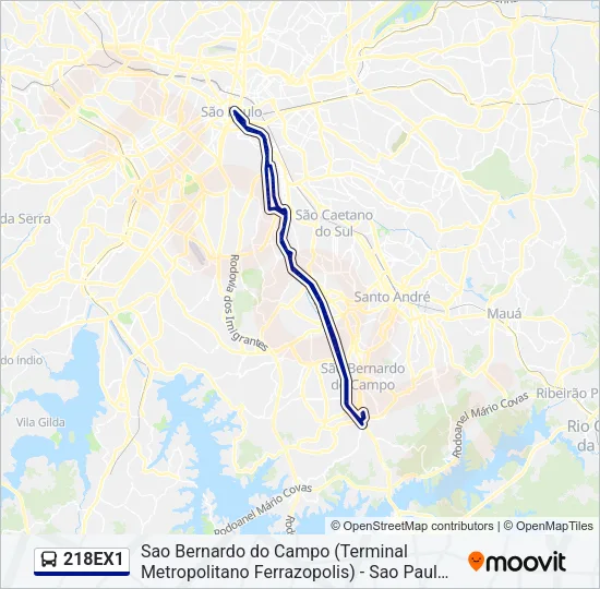 218EX1 Bus Line Map