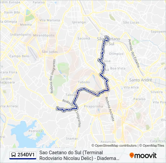 254DV1 Bus Line Map