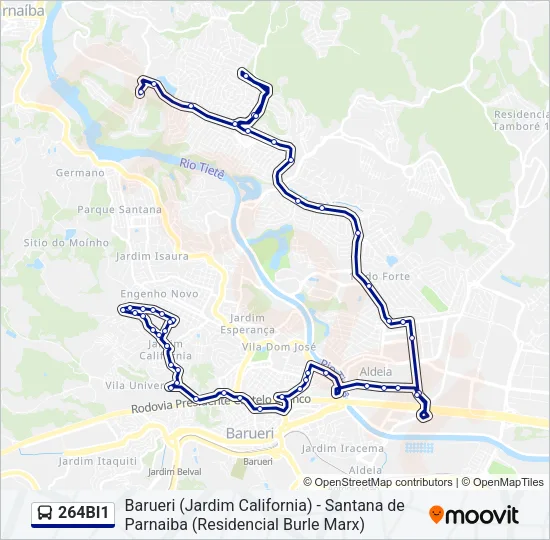 264BI1 Bus Line Map