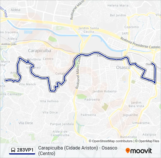 283VP1 Bus Line Map