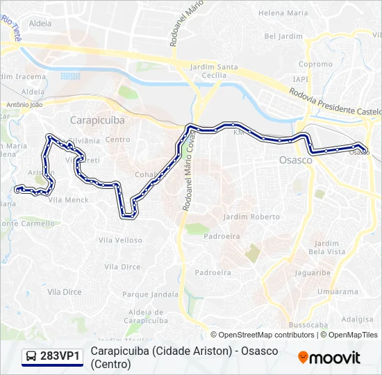 283VP1 Bus Line Map