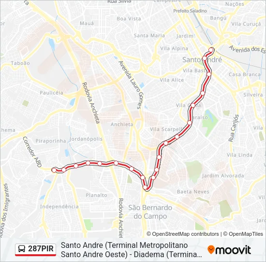287PIR Bus Line Map