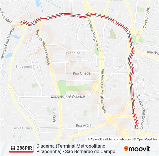 288PIR Bus Line Map