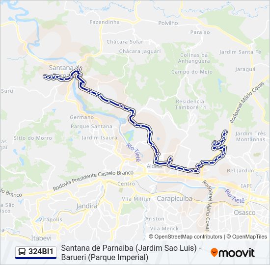 324BI1 bus Line Map