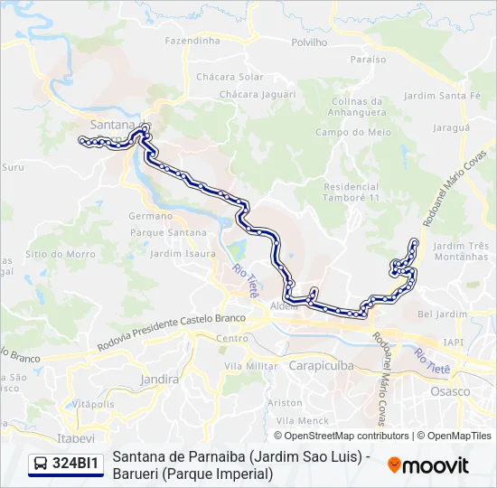 324BI1 Bus Line Map
