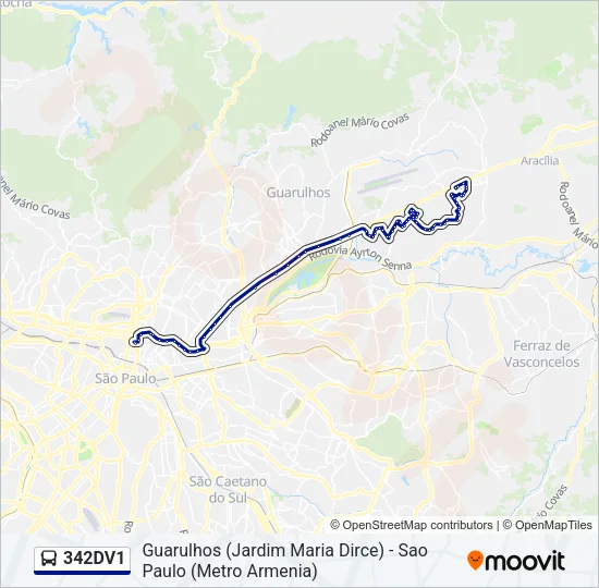 342DV1 Bus Line Map