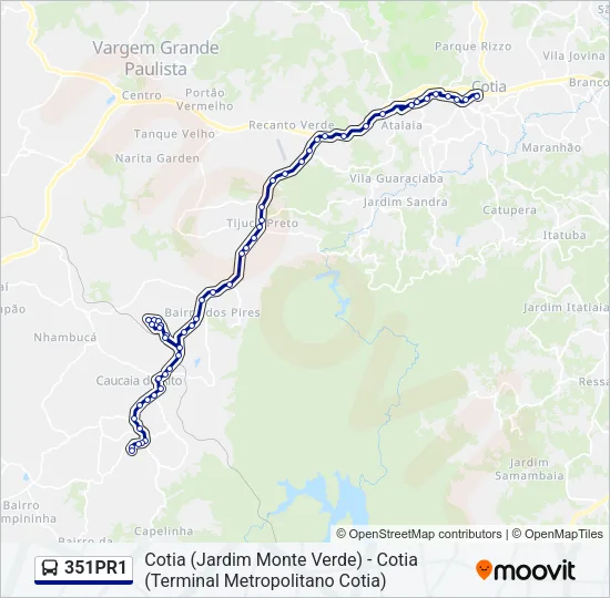 351PR1 Bus Line Map