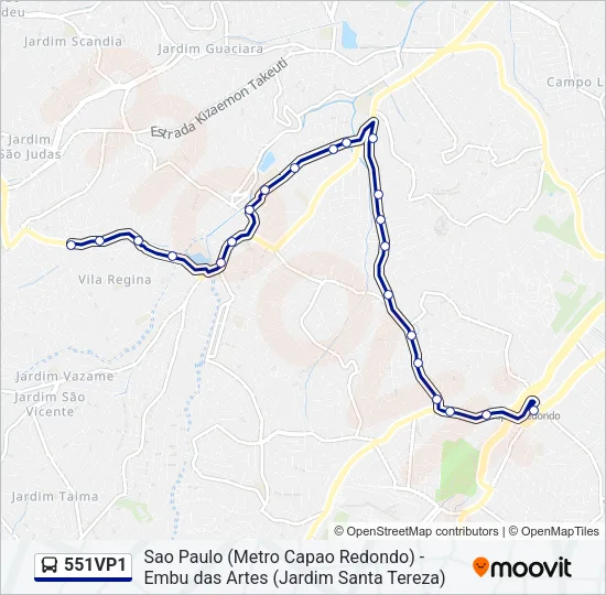 551VP1 Bus Line Map