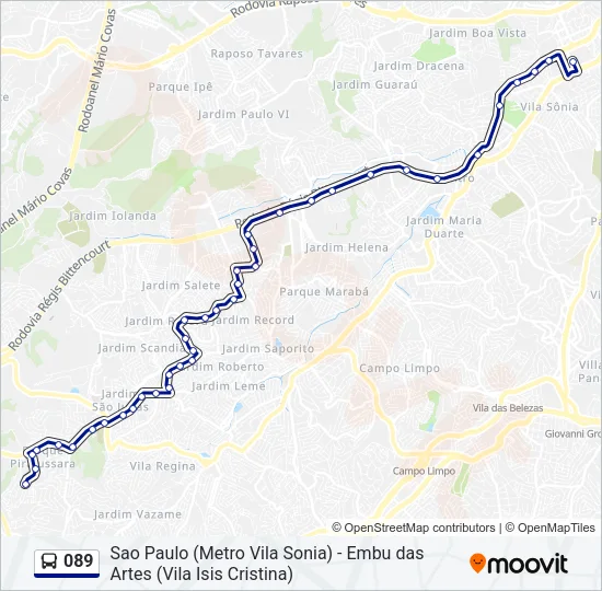 089 Bus Line Map