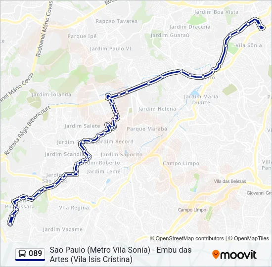 089 Bus Line Map