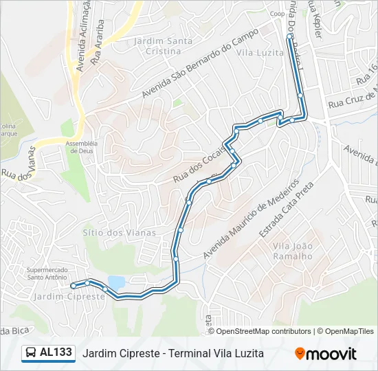 AL133 Bus Line Map