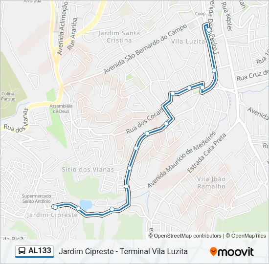 AL133 Bus Line Map