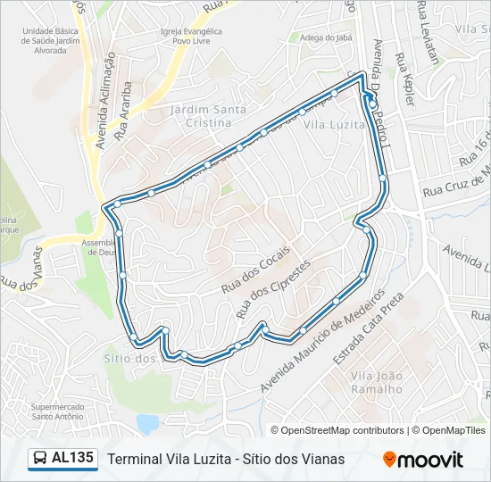 AL135 Bus Line Map