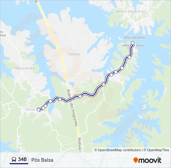34B Bus Line Map