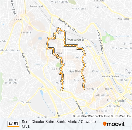 Mapa de 01 de autobús