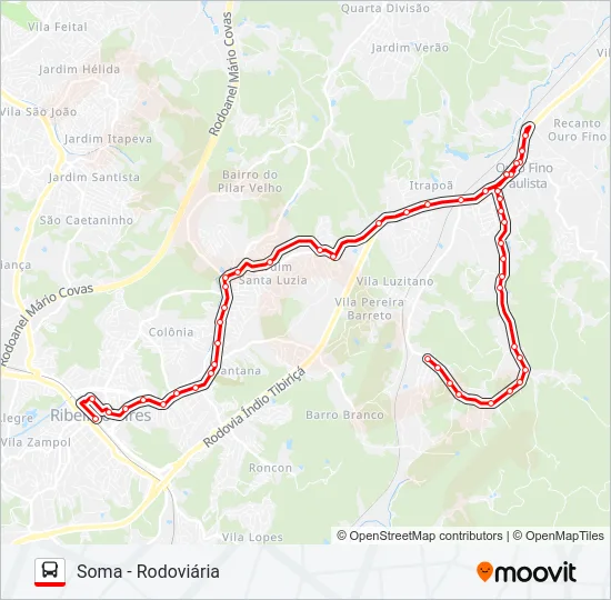 14 OURO FINO - SOMA Bus Line Map