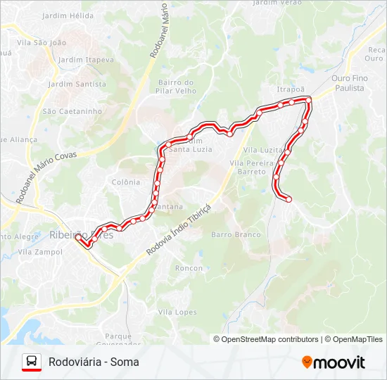 14 OURO FINO - SOMA Bus Line Map