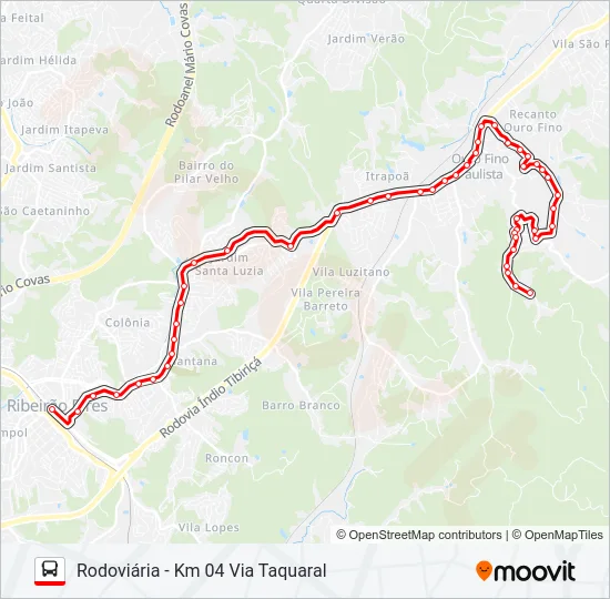 13 OURO FINO - KM 04 Bus Line Map