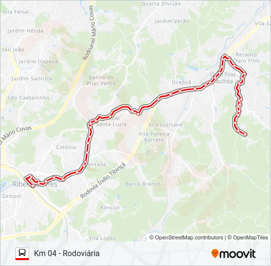 13 OURO FINO - KM 04 Bus Line Map