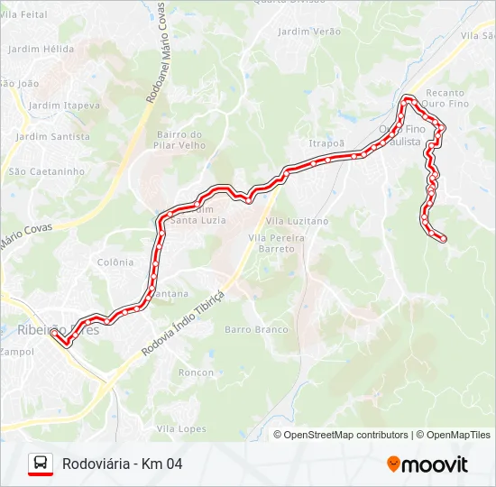13 OURO FINO - KM 04 Bus Line Map