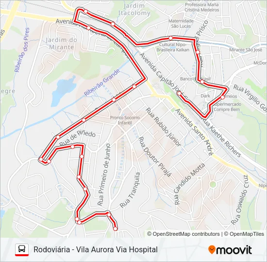 21 VILA AURORA - VILA TAVOLARO Bus Line Map