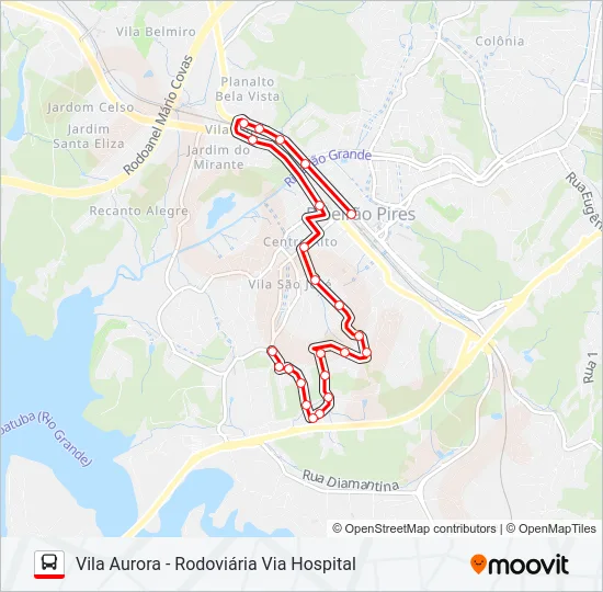 21 VILA AURORA - VILA TAVOLARO Bus Line Map