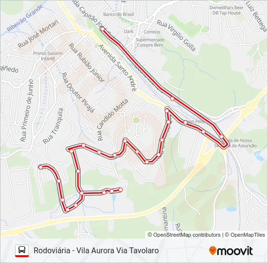 21 VILA AURORA - VILA TAVOLARO Bus Line Map