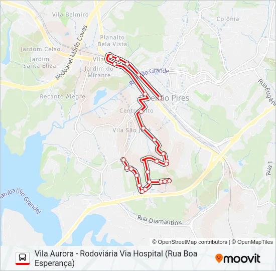 21 VILA AURORA - VILA TAVOLARO Bus Line Map