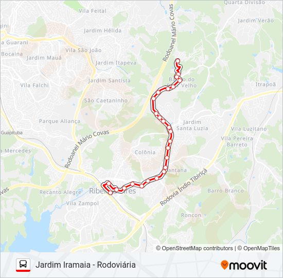 Mapa de 32 SANTA CLARA - JARDIM IRAMAIA de autobús