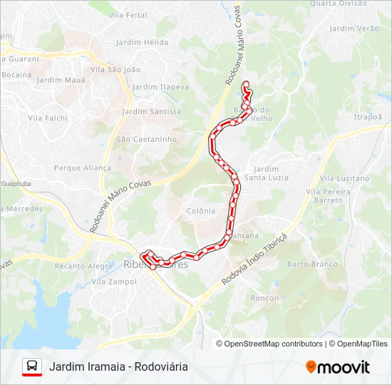 32 SANTA CLARA - JARDIM IRAMAIA Bus Line Map