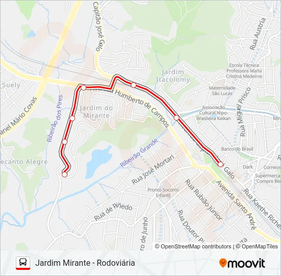 23 VILA MARQUESA - JARDIM MIRANTE Bus Line Map