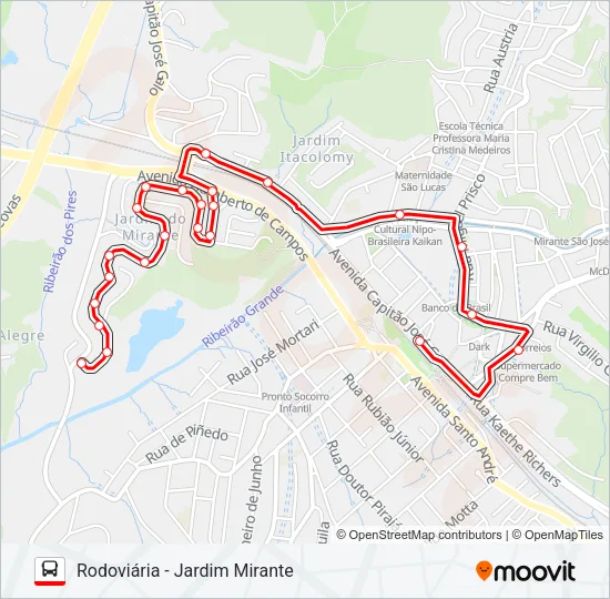 23 VILA MARQUESA - JARDIM MIRANTE Bus Line Map