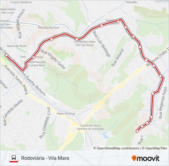 Mapa de 27 VILA MARA - VILA GUERDA - VILA NOVA de autobús