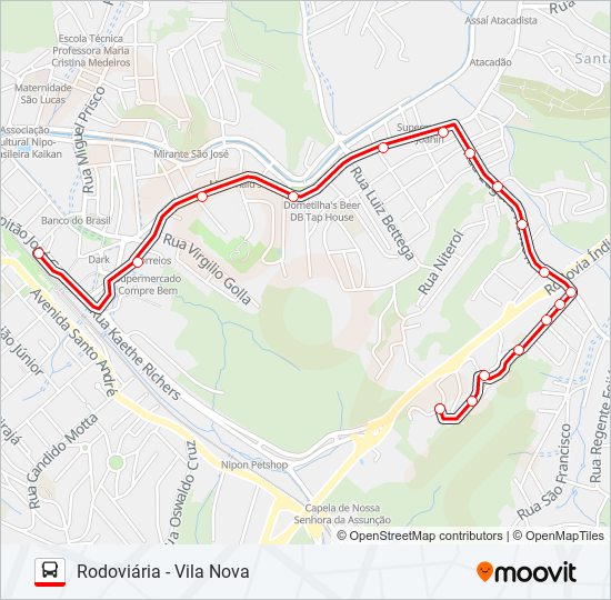 Mapa de 27 VILA MARA - VILA GUERDA - VILA NOVA de autobús